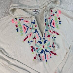 Vineyard Vine Embroidered Linen Blend Hoodie S